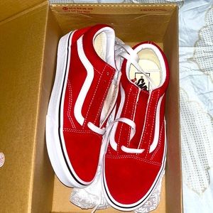 NEW Red & White Old School Vans